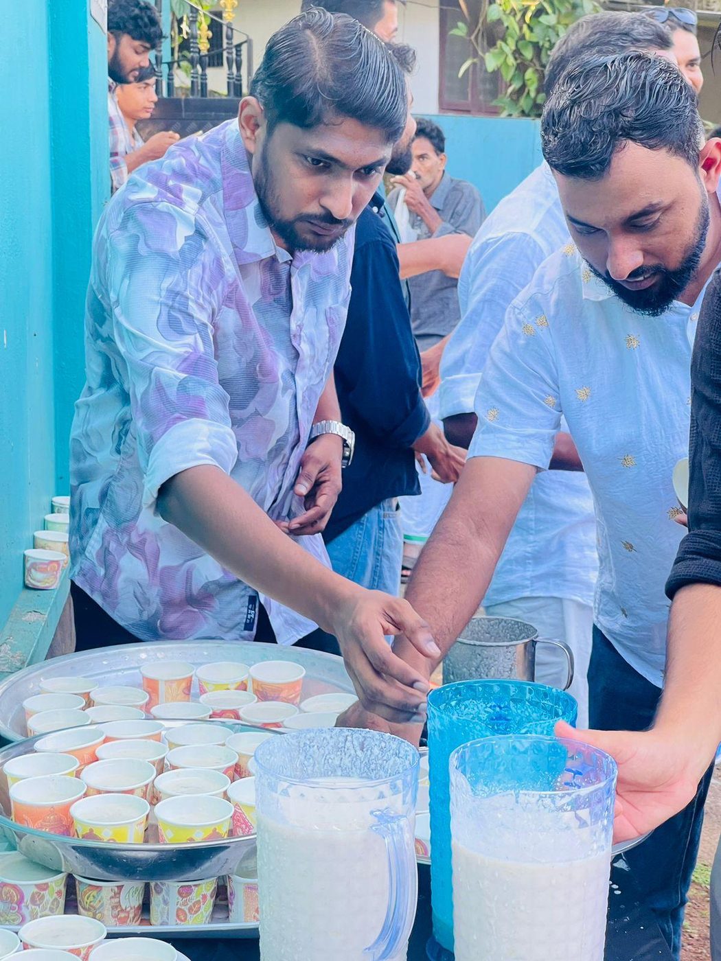 Volunteers serving refreshments